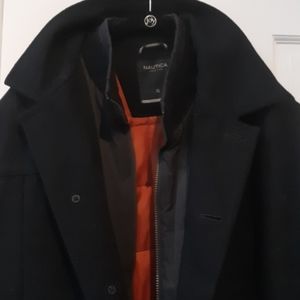 Mens Nautica Black Peacoat